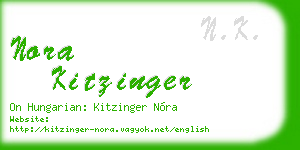 nora kitzinger business card